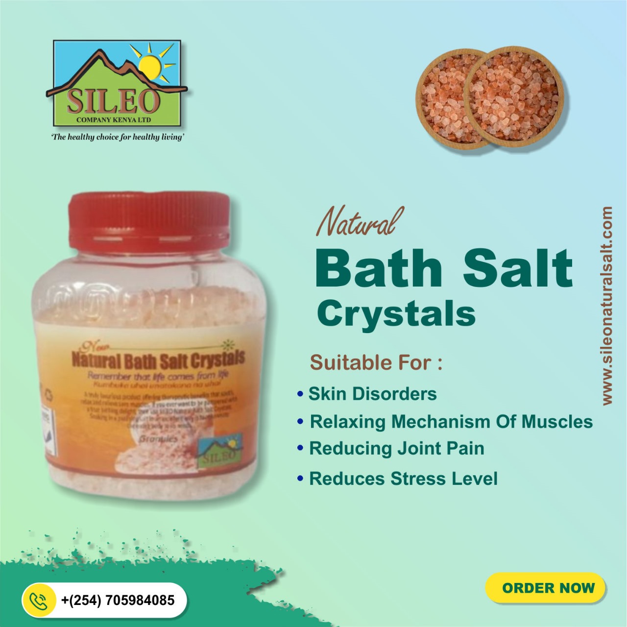 Sileo Salt Natural Bath Salt Crystals