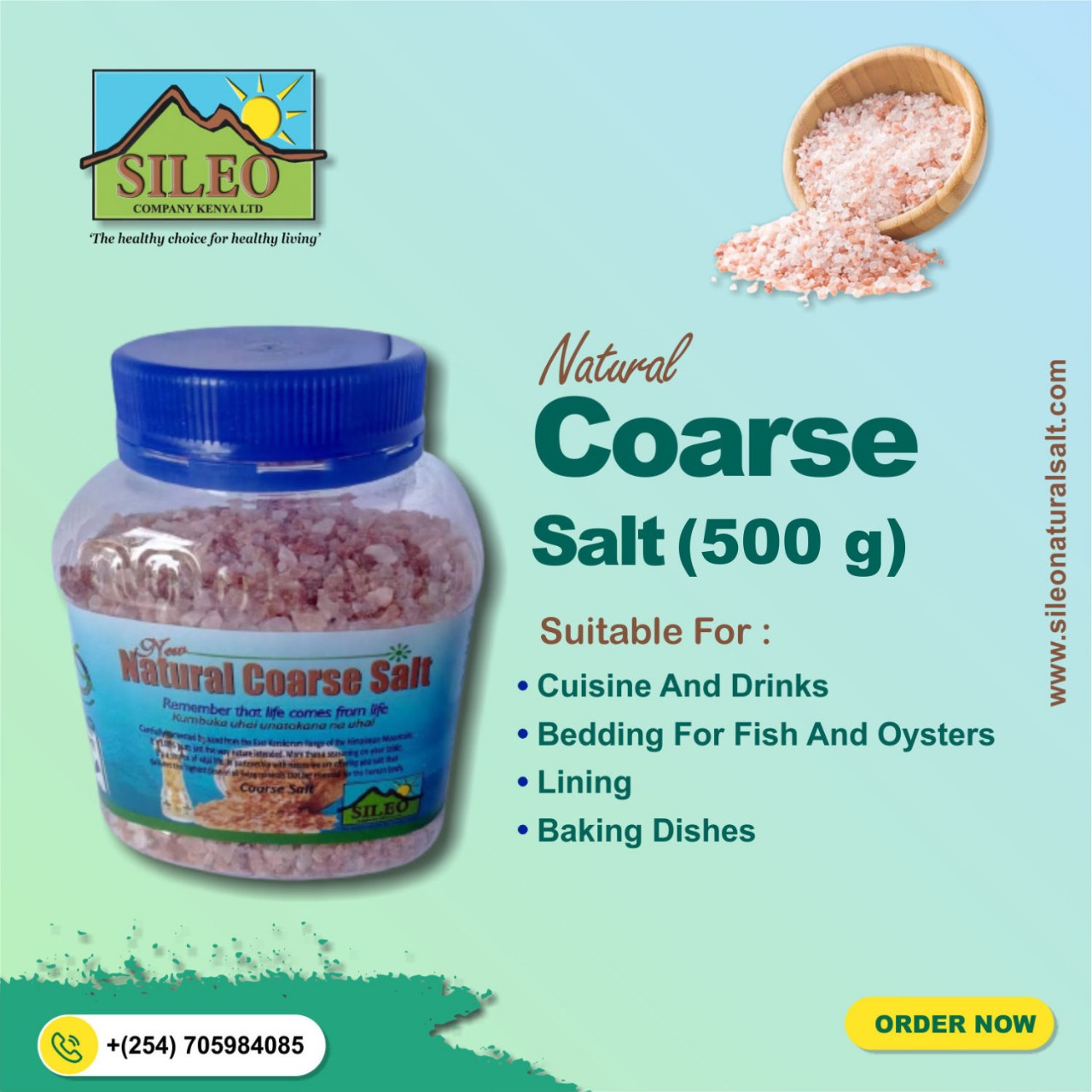 Sileo Salt Natural Course Salt 500g