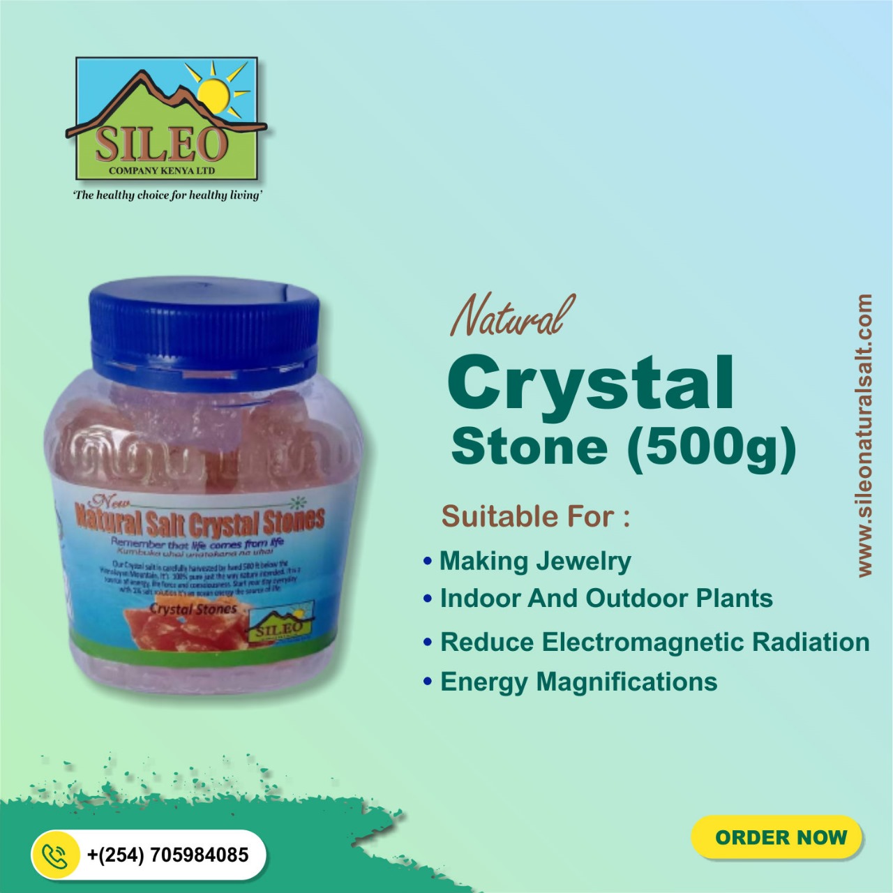 Natural Salt Crystal Bar 500g