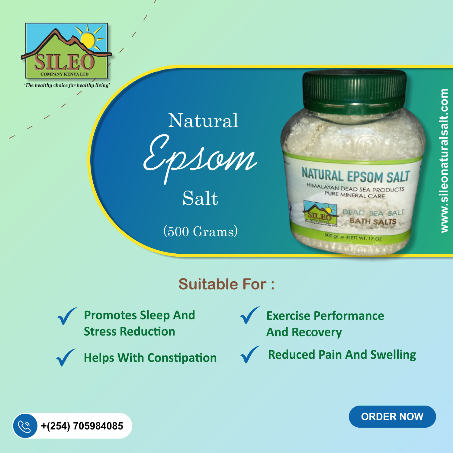 Natural Epsom Salt 500g Sileo Company Kenya LTD